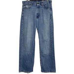 Vintage Polo Jeans Ralph Lauren Thompson Baggy 34x33 Blue Loose Fit Y2K‎ Mens